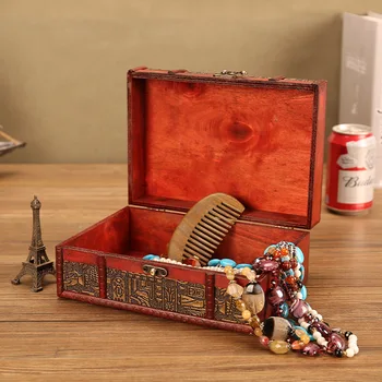 Antic Cutie De Lemn Egiptean Europene Lemn Cutie De Depozitare Bijuterii Vintage Handmade Desktop Acasă Mobilier Diverse Container Meserii