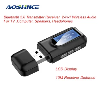 AOSHIKE LCD ecran display Wireless Bluetooth 5.0 Receptor și Transmițător de 3,5 jack adaptor audio Jack 3.5 calitatea sunetului HiFi