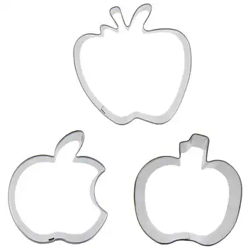 Apple a în formă de 3 bucati biscuiti de tăiere matrite, legume de tăiere, de coacere, tort de decorare bomboane moi instrumente.