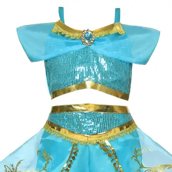 Arabian Princess Dress Pentru Fete Dress Cosplay Desene Animate Costum Copii Fără Mâneci Sequined Halloween Seturi Fantezie Fete De Îmbrăcăminte