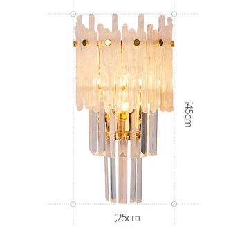 Art deco design de cristal tranșee de perete modern de aur lumini de perete camera de zi dormitor lampa wideth 25cm