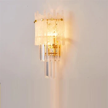 Art deco design de cristal tranșee de perete modern de aur lumini de perete camera de zi dormitor lampa wideth 25cm