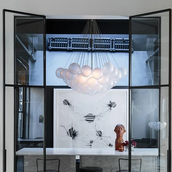 Art Decor Minge de Sticlă Candelabru de Iluminat Modern Designer Agățat de lustră Sufragerie/Camera de zi E27 titularul Lampă cu LED-uri
