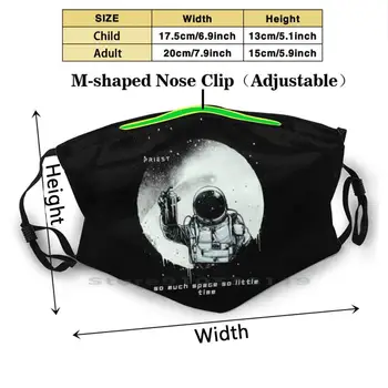 Astronaut De Imprimare Reutilizabile Pm2.5 Filtru DIY Gura Masca Copii Astronaut Cosmos, Univers Spațiu Stele Planeta Luna Soare Milkyway