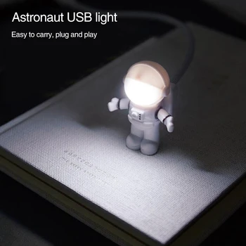 Astronaut LED Noapte Lumină Albă Flexibil USB Tub Portabil DC 5V Bec Pentru Calculator, Laptop, PC, Notebook Lectură Decor Acasă