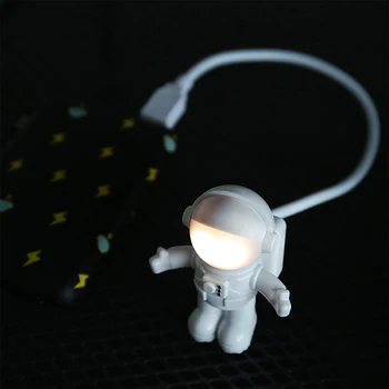 Astronaut LED Noapte Lumină Albă Flexibil USB Tub Portabil DC 5V Bec Pentru Calculator, Laptop, PC, Notebook Lectură Decor Acasă