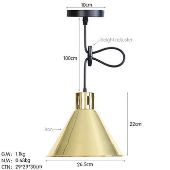 Aur Pandantiv Modern Lampă de Design Nordic Decor Acasă LED Agățat Corpuri de iluminat Sala de Mese Bar Iluminat Interior Fier Droplight