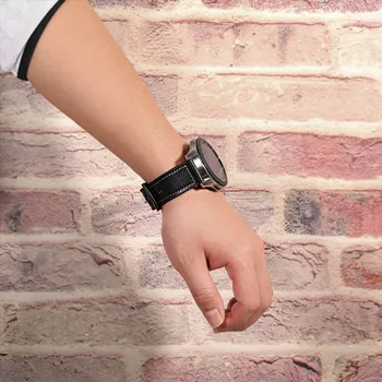Autentice din Piele de Curea + Ecran de Protecție pentru Samsung Galaxy Watch 42mm 46mm SM-R810/R800 Banda de Silicon Cauciuc Curea de mână