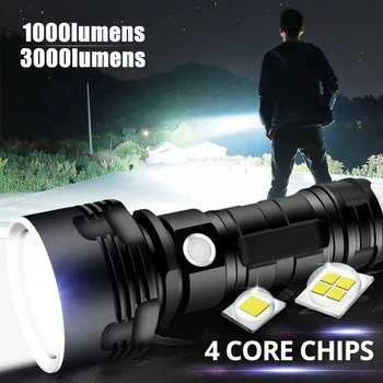 Auto-Apărare Puternic Lanterna LED-uri XHP50 Mare Putere Militară Tactică lanterna Lanterna 18650 USB Lampă Ultra Luminos Lanterna LED-uri
