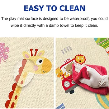 Baby Play Mat Impermeabil LDPE Podea Moale Saltea Pliabila Plin Covor Joc Copil Activitate Covor Pliere Pătură Reversibile #F5