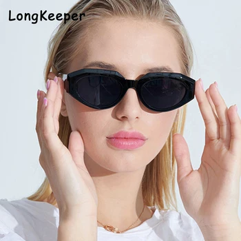 Balama metalică Ochi de Pisica ochelari de Soare pentru Femei de Moda Oval Ochelari de Soare pentru Doamna Transparent Ocean de Lentile de Ochelari de vedere Oculos de sol 2021