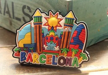 Barcelona, spania Repere de Desene animate de Cauciuc Magnet de Frigider Suveniruri Turistice IDEE de CADOU