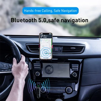 Baseus Masina Aux Bluetooth 5.0 Adaptor Wireless Audio de 3,5 mm Receptor pentru Auto Handsfree Bluetooth Car Kit Difuzor Căști