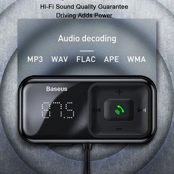 Baseus Masina Transmițător Fm Bluetooth 5.0 Mp3 Player Radio modulator Adaptor 3.1 UN Incarcator Auto USB Handsfree Car Kit Wireless Aux