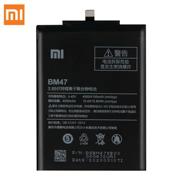 Bateria originala BM47 Pentru Xiaomi Redmi 3 3 3X 4X Redmi3 Pro Redmi Note 4 4X Pro BN41 Xiaomi 9 M9 Mi9 BM3L Mi5s Mi 5S BM36