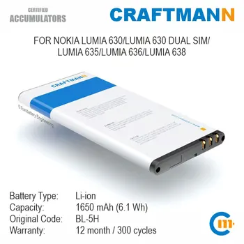 Baterie 1650mAh pentru Nokia LUMIA 630/LUMIA 630 DUAL SIM/LUMIA 635/LUMIA 636/LUMIA 638 (BL-5H)