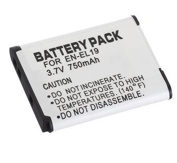 Baterie (2-Pack) + Incarcator pentru Nikon EN-EL19 , EN-EL 19 , ENEL19, ENEL 19 Reîncărcabilă Litiu-ion
