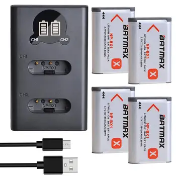 Batmax 1860mAh NP-BX1 NPBX1 Baterie+LED Dual USB Încărcător pentru Sony DSC RX1 RX100 M3 M2 RX1R WX300 HX300 HX400 HX50 HX60