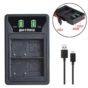 Batmax EN-EL3E EN-EL3 EL3 EL3E Baterie +LED Dublu Încărcător cu Tip C Port pentru Nikon D30 D50 D70 D70S D90 D80 D100 D200 D300