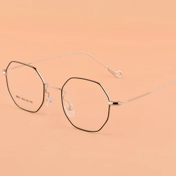 BCLEAR Aliaj poligon retro ochelari rame feminin neregulate octogonal miopie cadre femei cu amendă de potrivire de culoare miopie bărbați fierbinte