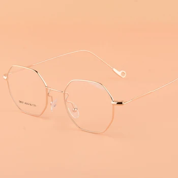 BCLEAR Aliaj poligon retro ochelari rame feminin neregulate octogonal miopie cadre femei cu amendă de potrivire de culoare miopie bărbați fierbinte
