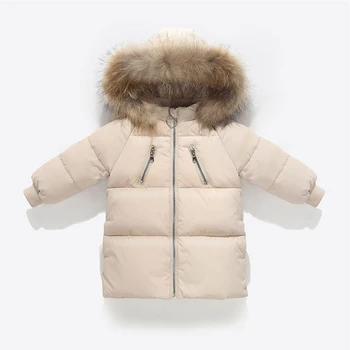 Benemaker Copii în Jos Jacheta Pentru Fete Guler de Blană Băiat Lung Canadiană Confortabil Copil Snowsuit Parka Windproof Haina NA157