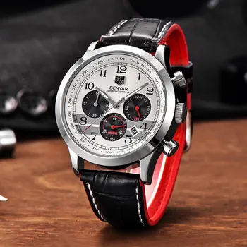 BENYAR uita-te la noi moda casual brand bărbați ceas de sincronizare din piele impermeabil cuarț ceas sport barbati ceas Relogio Masculino
