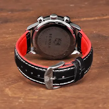 BENYAR uita-te la noi moda casual brand bărbați ceas de sincronizare din piele impermeabil cuarț ceas sport barbati ceas Relogio Masculino