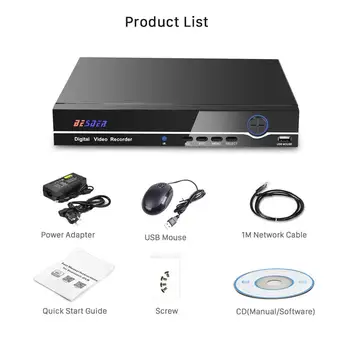 BESDER Mini 4CH POE NVR 48V HDMI 1080P Full HD Recorder Video de Rețea Sistem CCTV Pentru POE Camera Sistem de Securitate Acasă ONVIF P2P