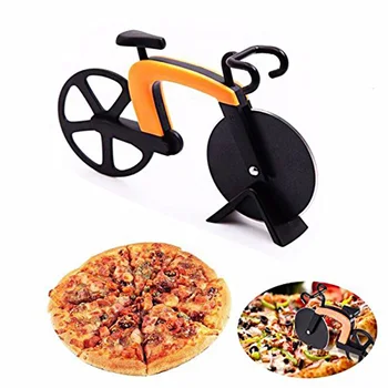 Bicicleta Pizza Roată de Tăiere din Oțel Inoxidabil, Plastic Bicicleta Role Pizza Slicer Chopper Bucătărie Gadget E2S