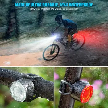 Biciclete Lumina Reîncărcabilă Muti-funcție de Biciclete de Munte COB Lampă de Avertizare lampă spate Kit USB de Încărcare pentru Lumina din Față Și Coada de Lumină