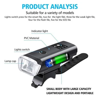 Biciclete Lumina USB LED Reîncărcabilă de Biciclete Față de Lumină Lumina de Avertizare Mountain Bike Inteligent Față de Lumină+coada de Lumină Biciclete Senzor de Lumină