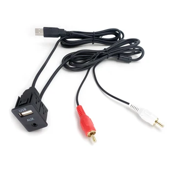Biurlink Masina de 3.5 mm Jack Audio 2RCA la AUX USB de sex Masculin Dash Flush Mount Adaptor pentru Mitsubishi outlander 3