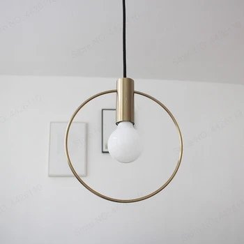 BLUBBLE Antic de Epocă Golden Circle Pandantiv Lumini de Originalitate Placat cu Vid Moderne lampa Led Bar Counter Hanglamp Simplu