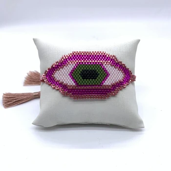BLUESTAR turc deochi MIYUKI Șirag de mărgele Brățară Pentru Femme Ochi Violet Cristal Șirag de mărgele lucrate Manual Ciucure Banderola
