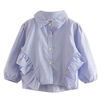 Bluza Pentru Fete 2020 Primavara Toamna 2-9 10 Ani Copii Lolita Stil Maneca Lunga Copii Fetita Cu Dungi Zburli Bluze Camasi