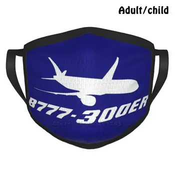 Boeing 777-300Er Albastru Masca de Imprimare de Moda Amuzant Pm2.5 Reutilizabile Masca De Fata De 19 De Pericol Designer Măști De Sănătate Boeing 777