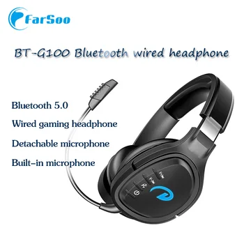 BT100 LED Wireless Bluetooth Căști cu Microfon Dual cu Fir Cablu Bas Profund Cască Jocuri pentru PC PS4 XBOX Laptop