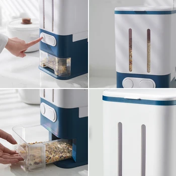 Bucătărie Orez Cutie Depozitare Cutie Automata Cereale Distribuitor Boxs Umiditate-dovada Sigilate Cereale Alimentare Cutie de Cereale Bin Orez Container