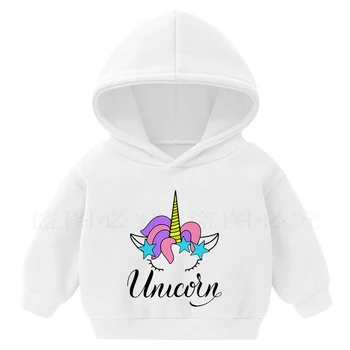 Bumbac Unicorn hanorace pentru fete adolescente Toamna Copii Fete Copii Desene animate Tricou Copil fete Haine Copii Maneca Lunga de Sus