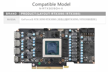 Bykski Apă Bloc folosi pentru NVIIDIA RTX 3090 /3080 de Referință Ediție GPU Card / Plin de Acoperire de Cupru Radiator Bloc /O-RGB / RGB