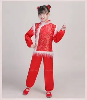 Băiat Fată Chineză Tradițională Hanfu Tang Costum Copii De Anul Nou Festivalul De Costume Roșii De Dans Costum Copii Kung Fu Uniforma De Partid Set
