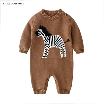 Băiețelul Romper Tricotate Haine Pentru Copii Nou-Născuți Zebra Baby Vladan Pentru Băiat Toamna Iarna Pentru Copii Salopeta Bumbac Copilul Băieți Combinezoane