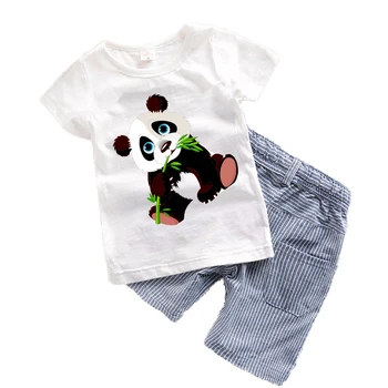 Băieți copii haine de Vară Copilul băiat de îmbrăcăminte seturi de Desene animate pentru Copii haine Copii Costum Panda Dinozaur de îmbrăcăminte pentru Băieți T7