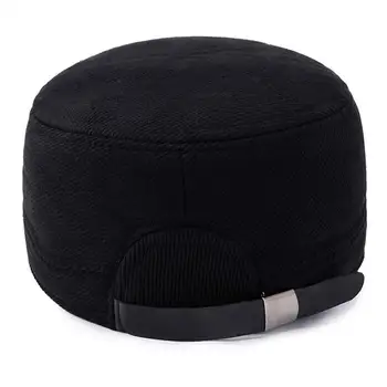 Bărbați de Iarnă Șapcă de Baseball Epocă Tweed Cald Earflap Capace Plate de Top Tata Pălărie Neagră, Gri
