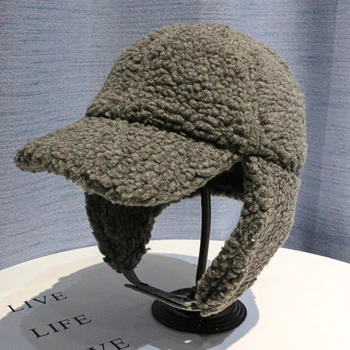 Caciula de iarna Pălării pentru Bărbați, Femei Gros Cald Berber Fleece Căciulă rusească Solid Alb Gri Negru Earflap Cap Masculin Feminin Bombardier Pălărie