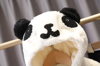 Cald iarna Copii Desene animate Panda Haine Băieți și Fete Copilul Îngroșa cu Gluga Pantaloni 2 buc/seturi Sugari Copii de Îmbrăcăminte Sport