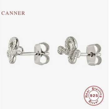 CANNER Retro Mini Snake Stud Cercei Argint 925 Cercei Pentru Femei la Modă de Bijuterii de Argint Zircon Cercel de Brincos
