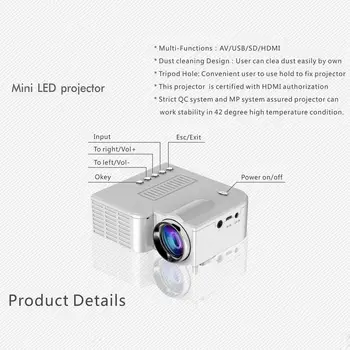 Casa Mini Proiector Portabil Miniatura HD 1080P Proiecție Mini Proiector cu LED-uri Pentru Home Theater Divertisment