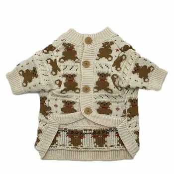 Catelus haine de toamna si iarna noi poarte pulover cardigan Teddy Schnauzer Pomeranian VIP drăguț pentru animale de companie sacou
